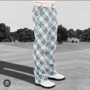 Royal & Awesome Herren Golf Pants Men's Well Plaid Tartan Straight sz 34/30.